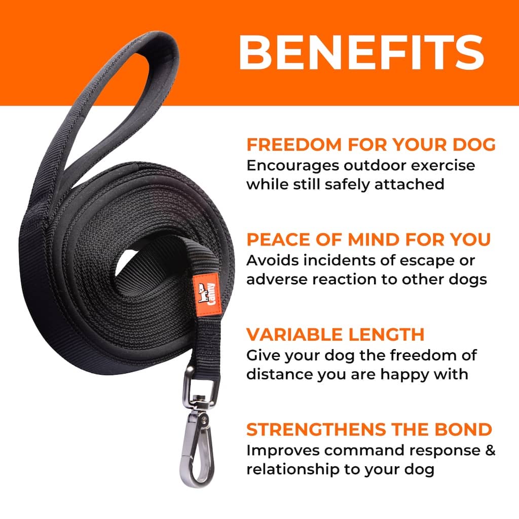 Canny long training line recall lead for dogs – view 2
