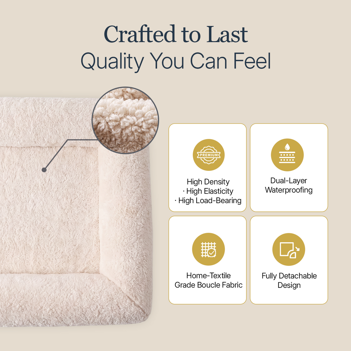 Solace cloud dog bed in ivory white – view 2