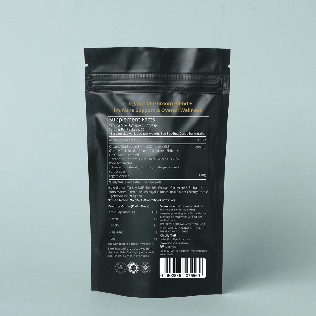 Kindly Tail Vital 7 organic mushroom blend for dogs and cats – view 2
