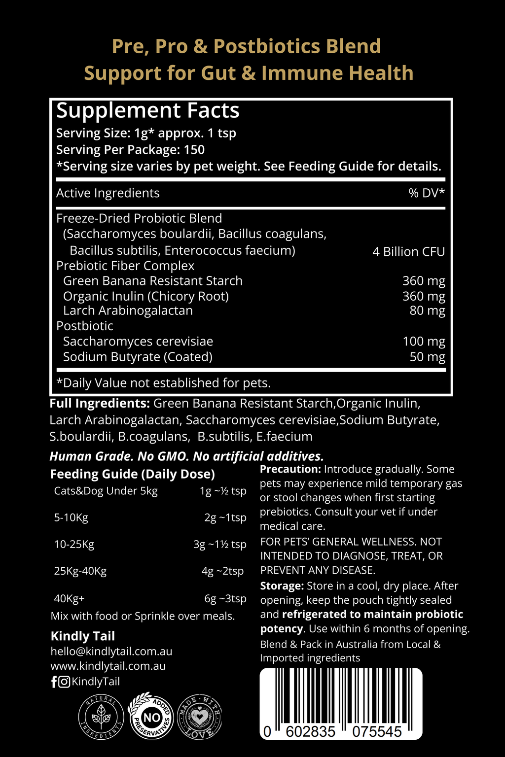 Kindly Tail Synbiotic 3.0 gut support for dogs and cats – view 3