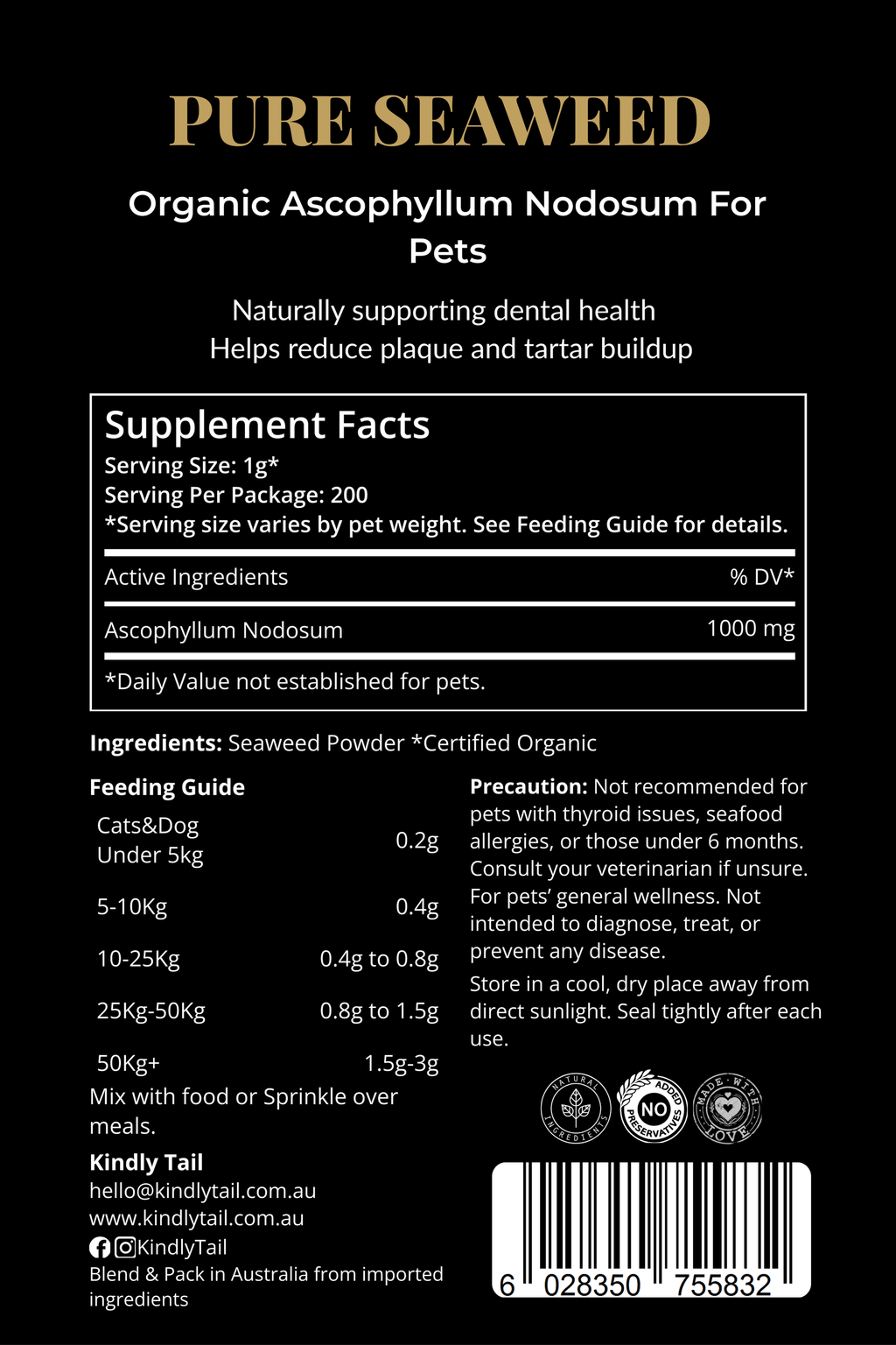 Kindly Tail seaweed dental powder for dogs and cats – view 8