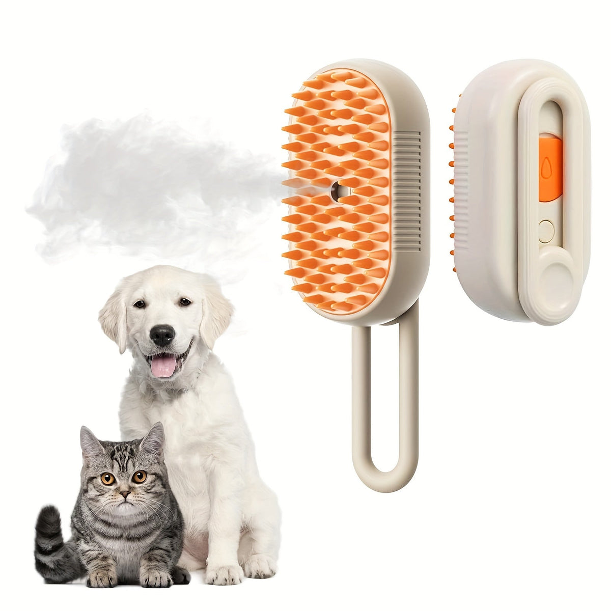 3-in-1 rechargeable steam pet brush for cats and dogs – view 2